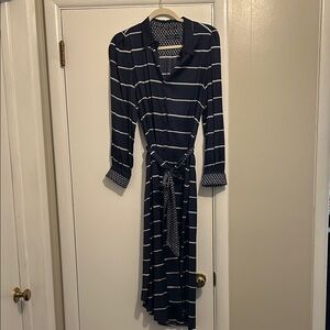 Vineyard Vines Navy Striped Wrap Dress